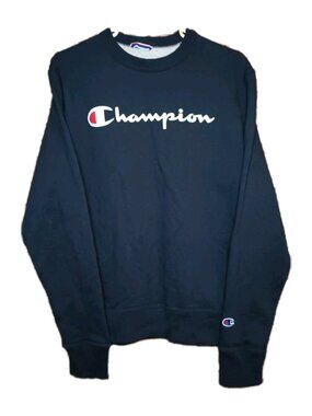 Champion Sweatshirt Navy Mens Sz Small Vintage - Long Sleeve Champion Crew Neck